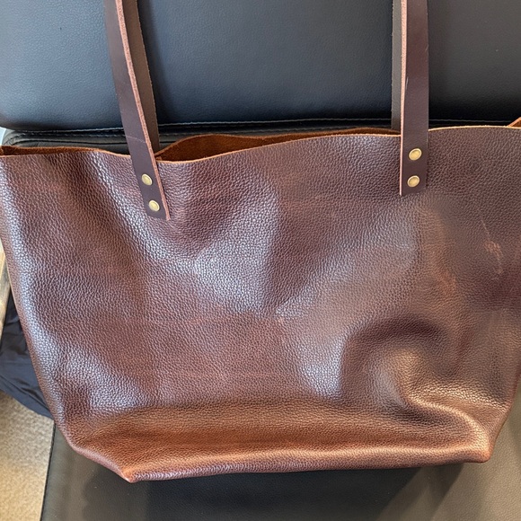 Portland Leather Rich Brown Tote- Coldbrew - Picture 6 of 8